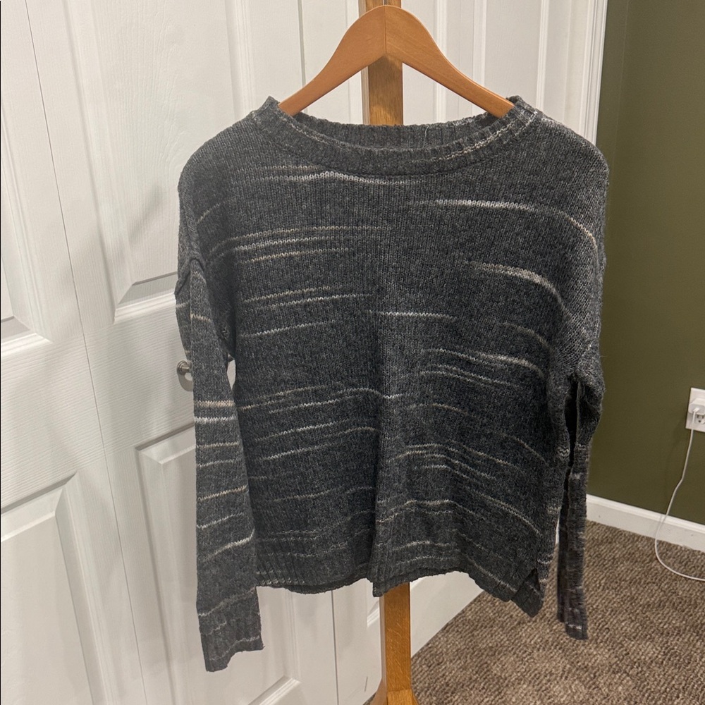 a.n.a Charcoal and Cream Women's Crew Neck Sweater